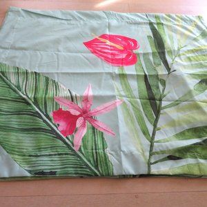 GARCELLE Pair of 2 Standard Pillow Shams Tropical Green Pink NEW